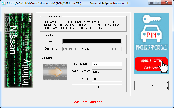 New BCM to PIN Calculator
